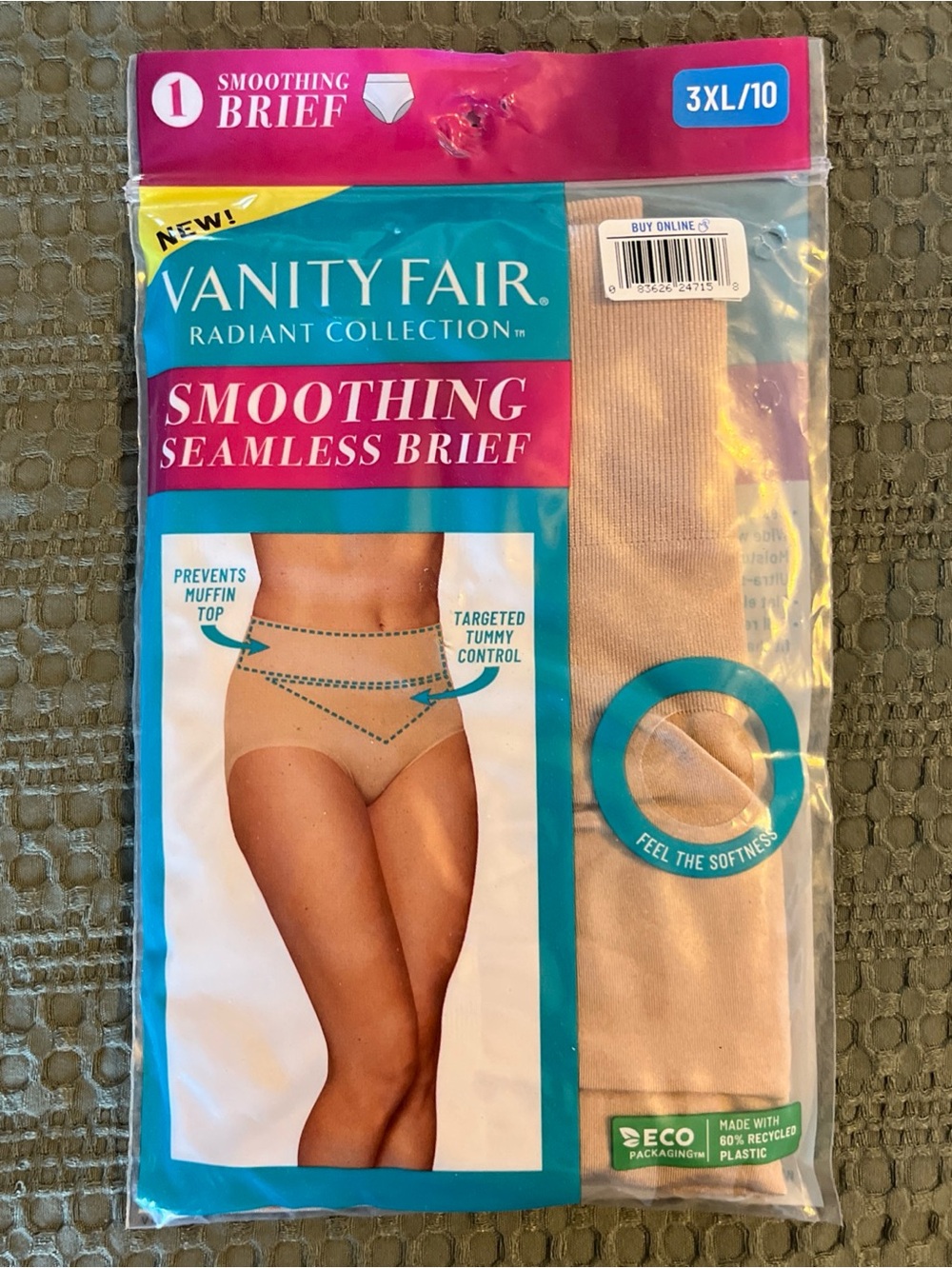 Vanity Fair Radiant Collection Smoothing Seamless Brief - Beige Size 3XL/10